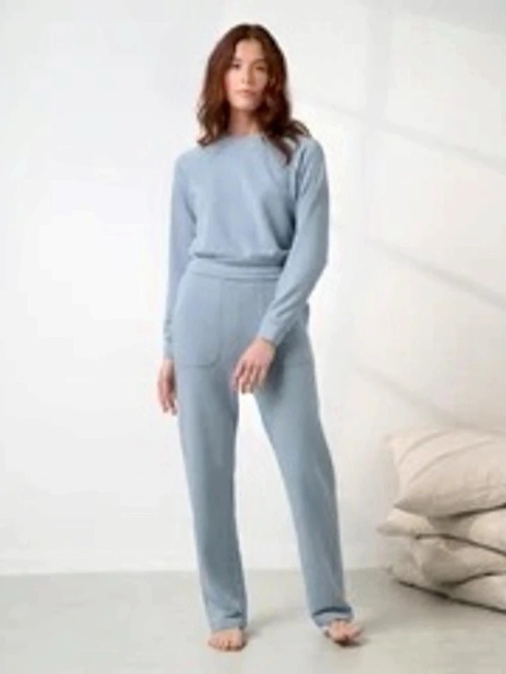 Lunya silksweats lightweight terry Straight Leg Pant in Blue XS